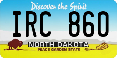 ND license plate IRC860