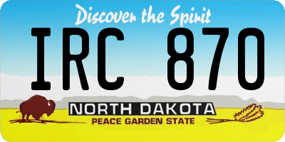 ND license plate IRC870