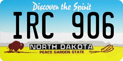 ND license plate IRC906