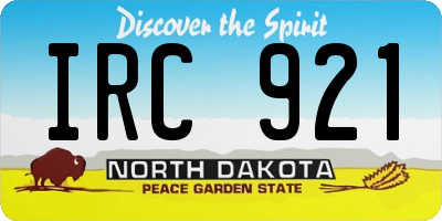 ND license plate IRC921