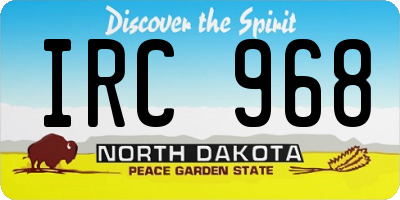 ND license plate IRC968