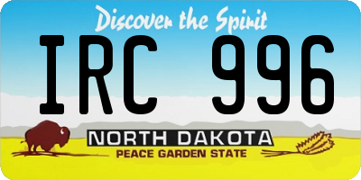 ND license plate IRC996