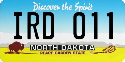 ND license plate IRD011