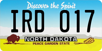 ND license plate IRD017