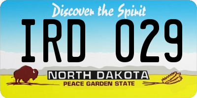 ND license plate IRD029