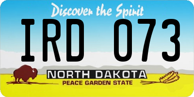 ND license plate IRD073