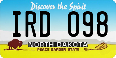 ND license plate IRD098
