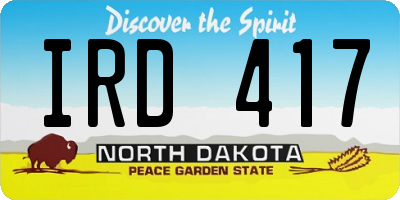ND license plate IRD417