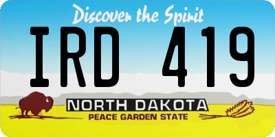 ND license plate IRD419