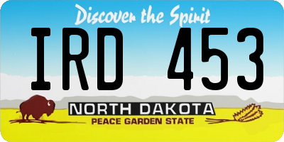 ND license plate IRD453