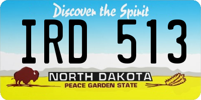 ND license plate IRD513