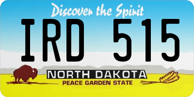 ND license plate IRD515