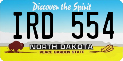 ND license plate IRD554