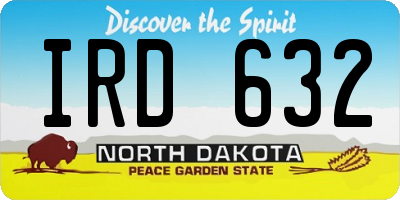 ND license plate IRD632