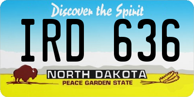 ND license plate IRD636