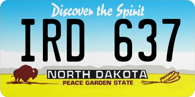 ND license plate IRD637