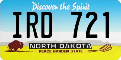 ND license plate IRD721