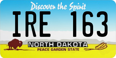ND license plate IRE163