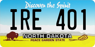 ND license plate IRE401