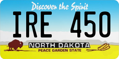 ND license plate IRE450