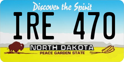 ND license plate IRE470
