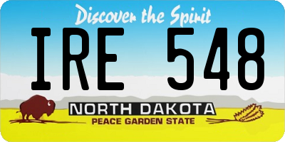 ND license plate IRE548