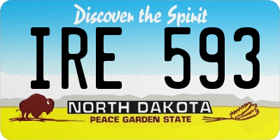 ND license plate IRE593