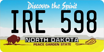 ND license plate IRE598