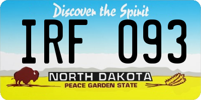 ND license plate IRF093