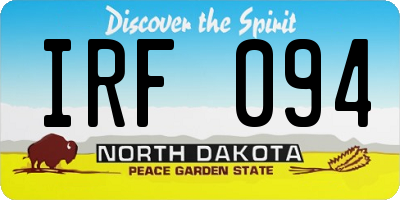 ND license plate IRF094