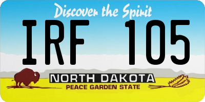 ND license plate IRF105