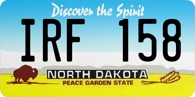 ND license plate IRF158