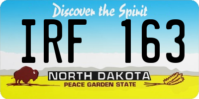 ND license plate IRF163