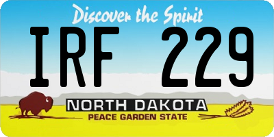 ND license plate IRF229