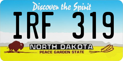 ND license plate IRF319