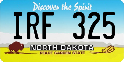 ND license plate IRF325