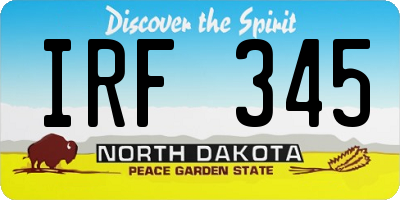 ND license plate IRF345