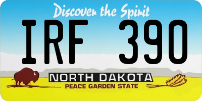 ND license plate IRF390