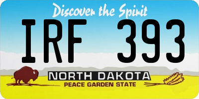ND license plate IRF393