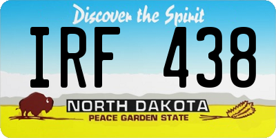 ND license plate IRF438