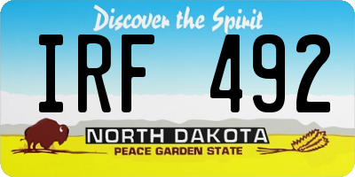 ND license plate IRF492