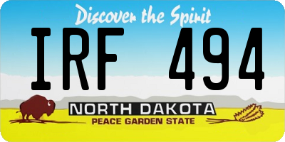 ND license plate IRF494