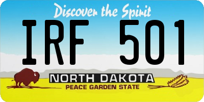 ND license plate IRF501