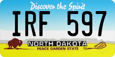ND license plate IRF597