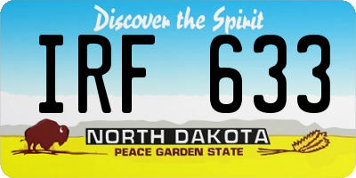 ND license plate IRF633