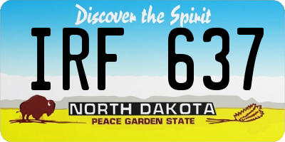 ND license plate IRF637