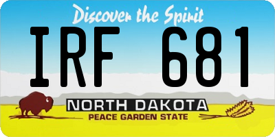 ND license plate IRF681