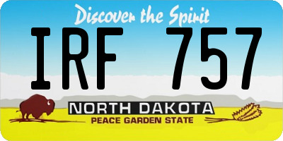 ND license plate IRF757