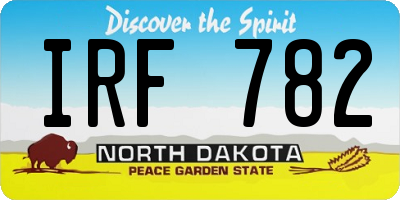 ND license plate IRF782