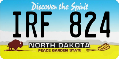 ND license plate IRF824